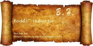 Bodó Huberta névjegykártya